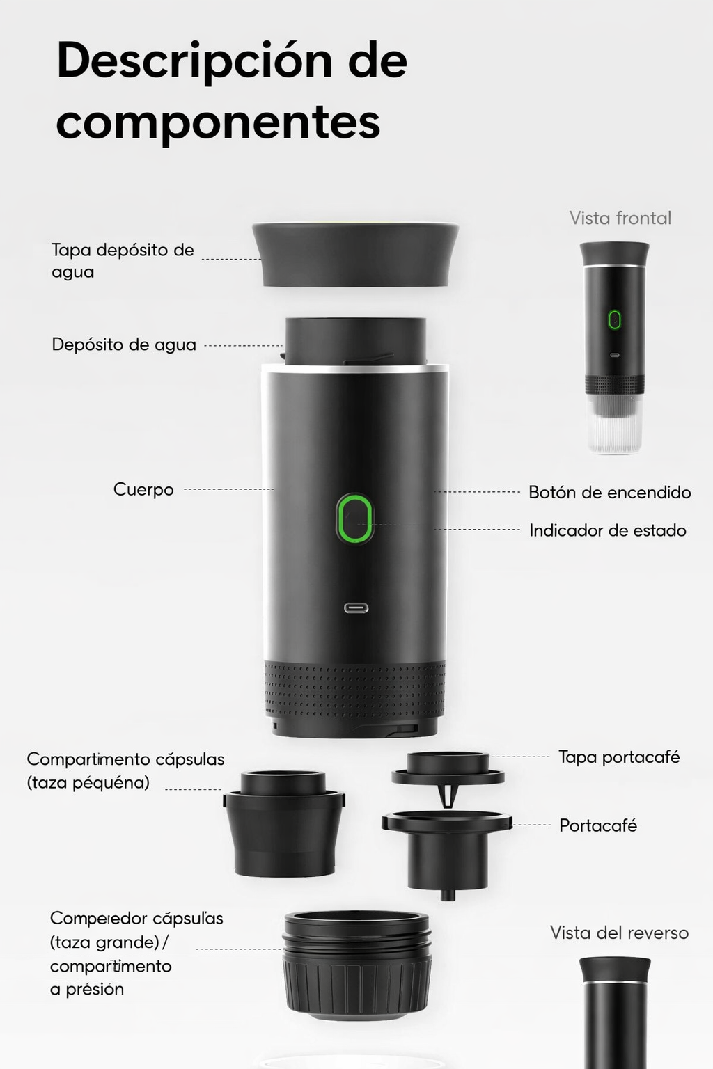 Cafetera portátil 3 en 1