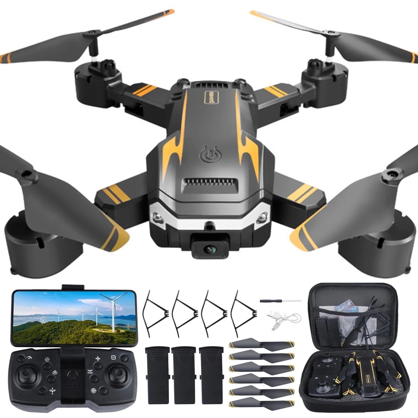 Drone with Camera for Adults Kids 1080P 8K HD Dual Camera Remote Control Drone RC Aircraft Quadcopter W/ 3 Batteries for Long Flight Mini Foldable Drone for Beginners Toys Gifts for Boys Girls